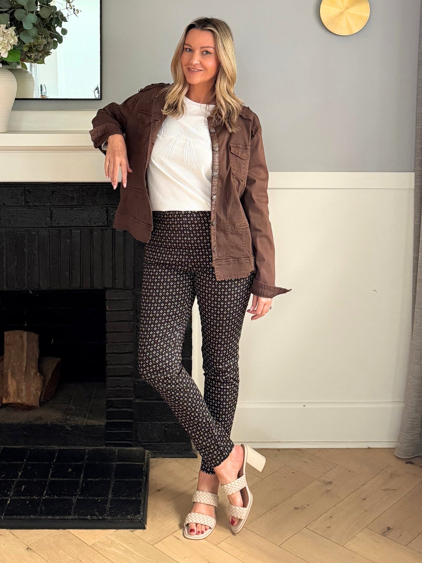 Gordon Smith Kelly Print Pant (Coffee)