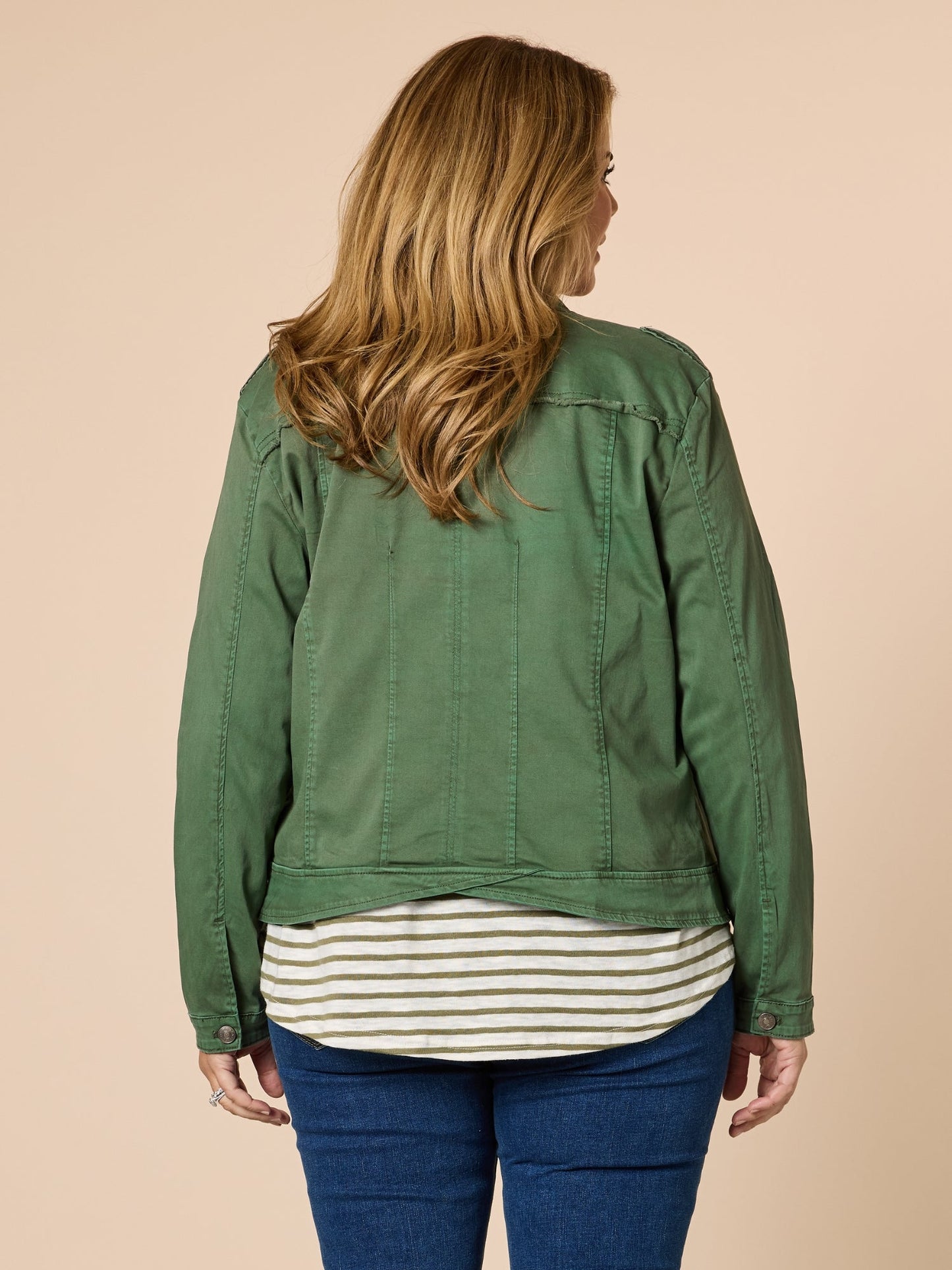 Threadz Military Denim Jacket (Khaki)