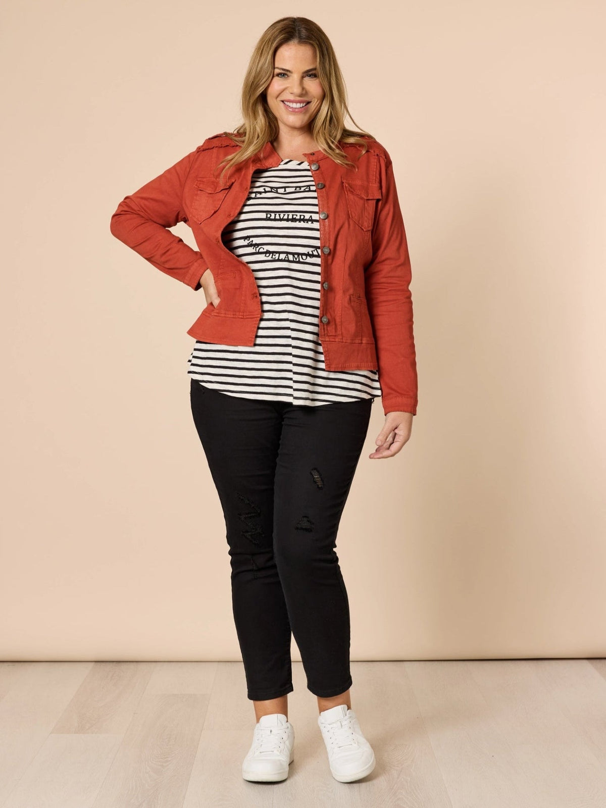 Threadz Military Denim Jacket (Maple)