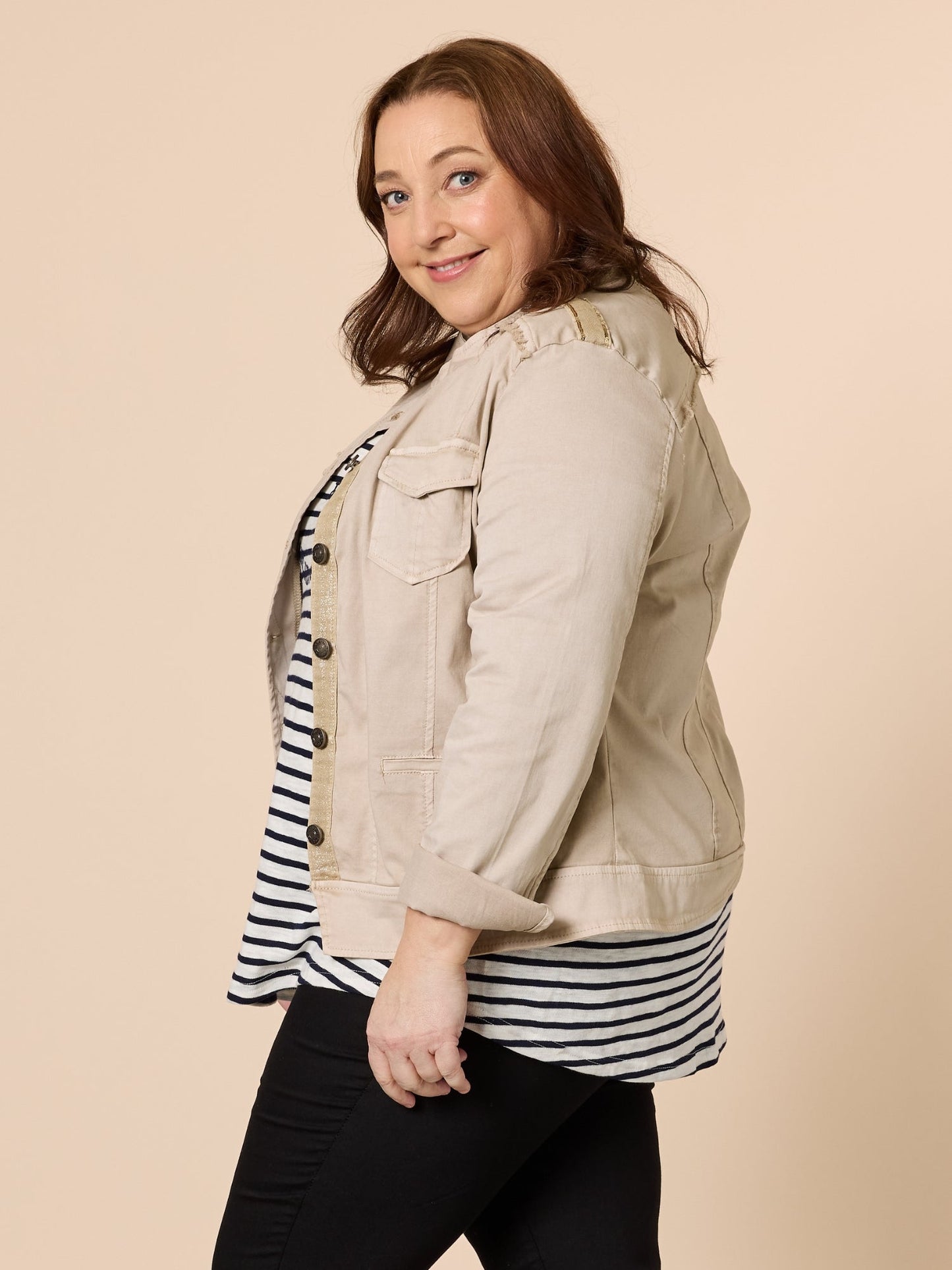 Threadz Military Denim Jacket (Natural)