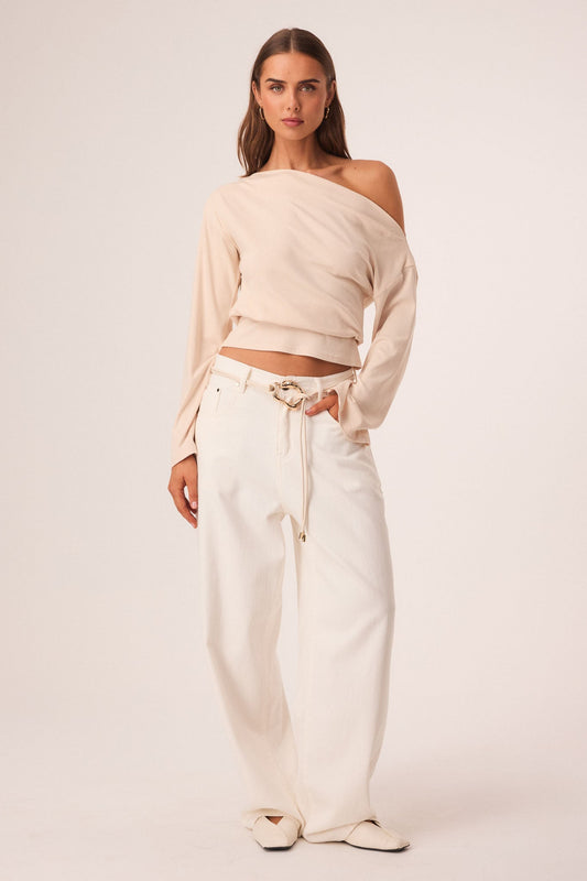 Image of Jeans. Productname: SNDYS LUKAS COTTON JEANS in White colour by brand - SNDYS