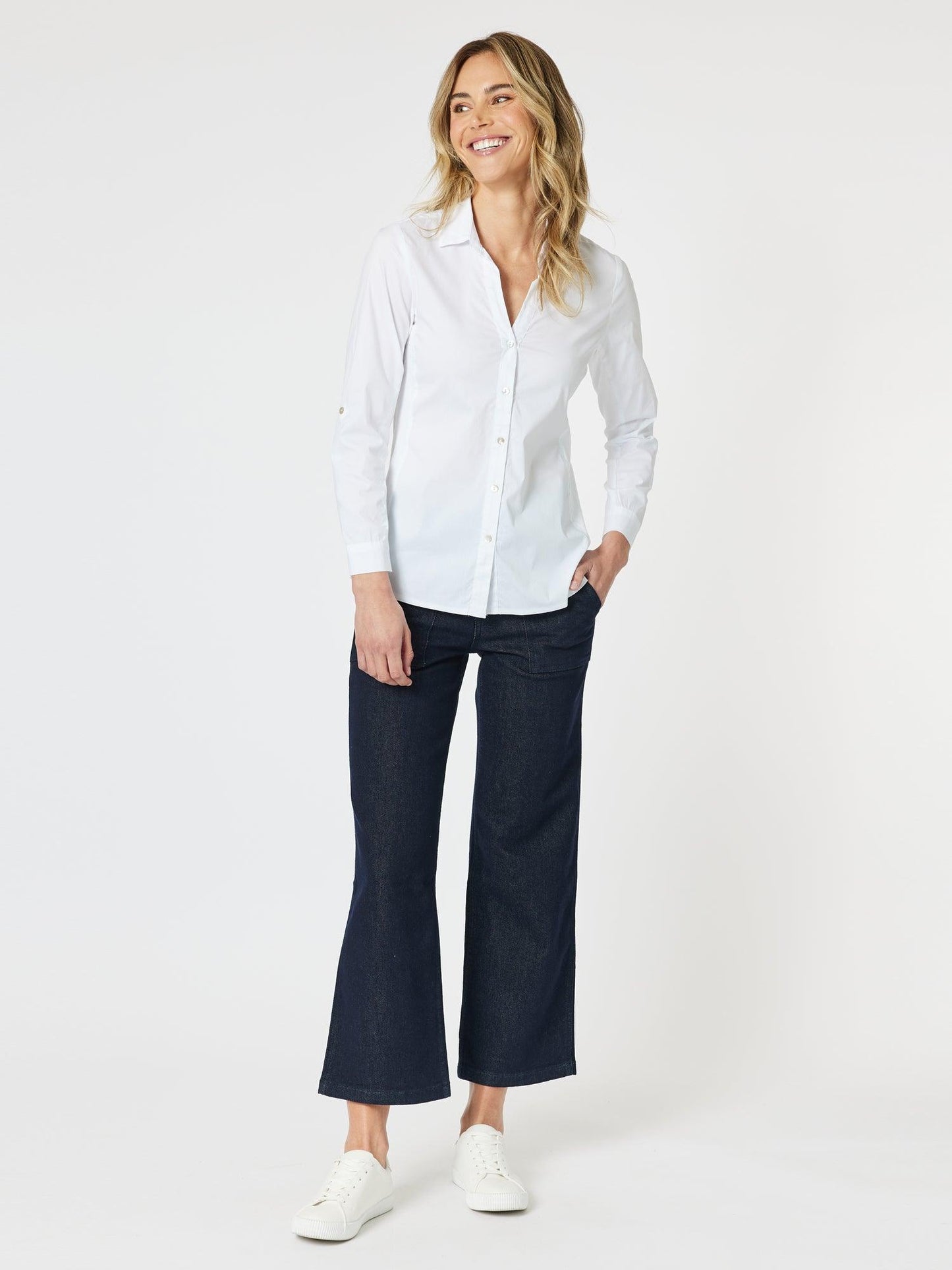 Gordon Smith Emma Rib Detail Shirt (White)