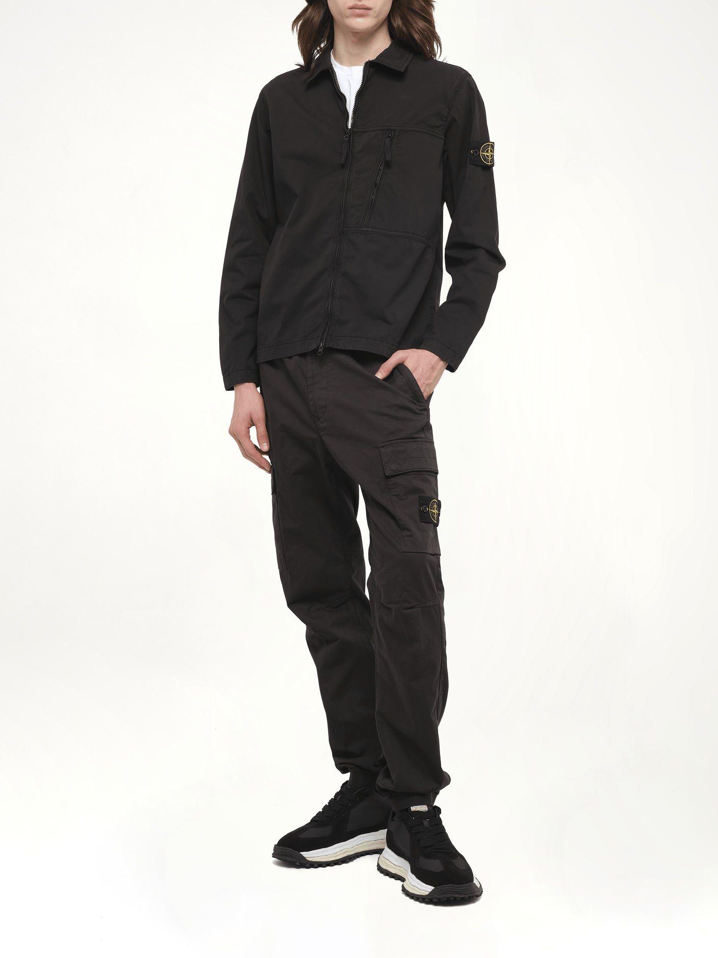 STONE ISLAND 120000 Supima Overshirt (Black)