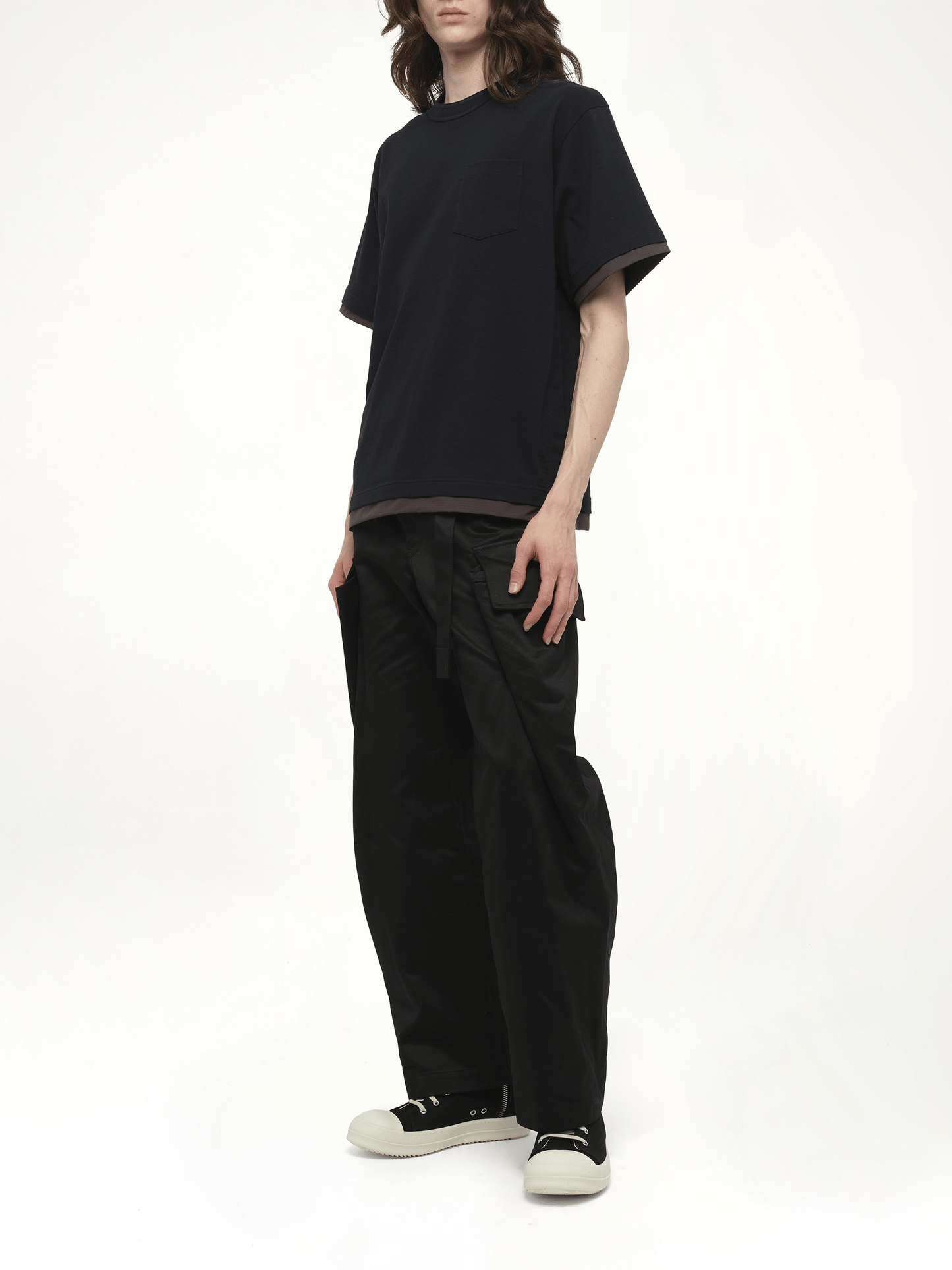 SACAI Cotton Jersey T-Shirt (Navy)