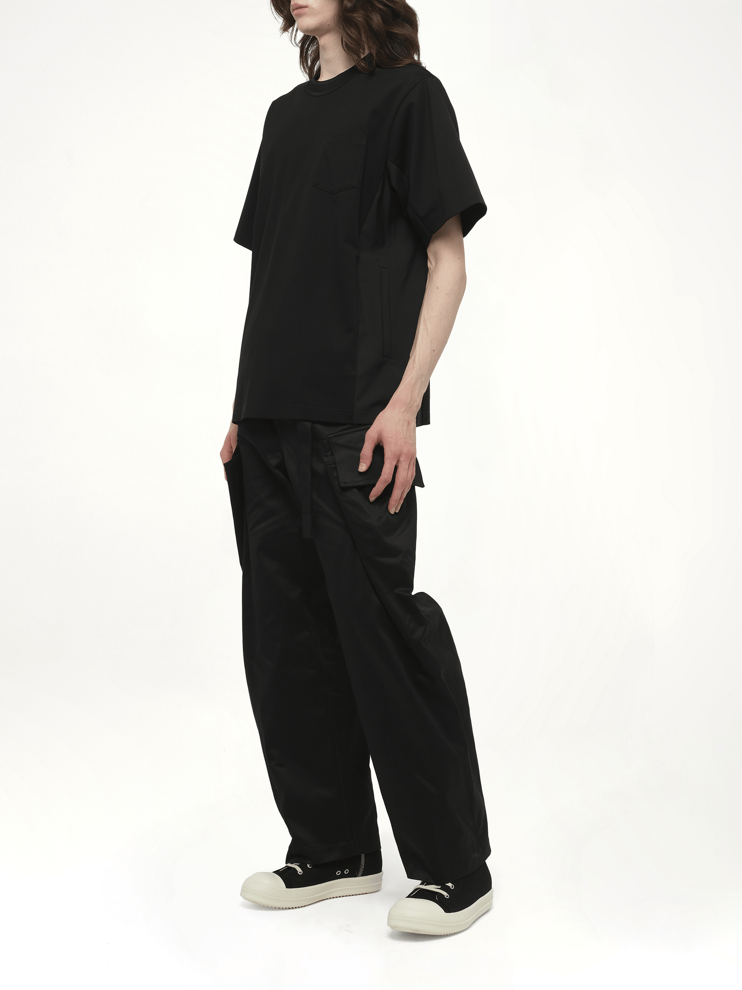 SACAI Suiting x Cotton Jersey T-Shirt (Black)