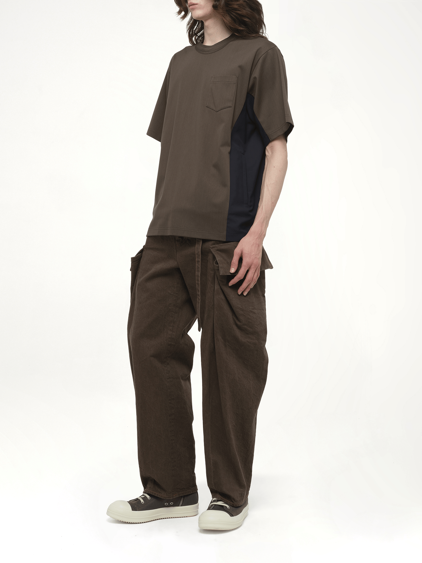 SACAI Suiting x Cotton Jersey T-Shirt (Green)