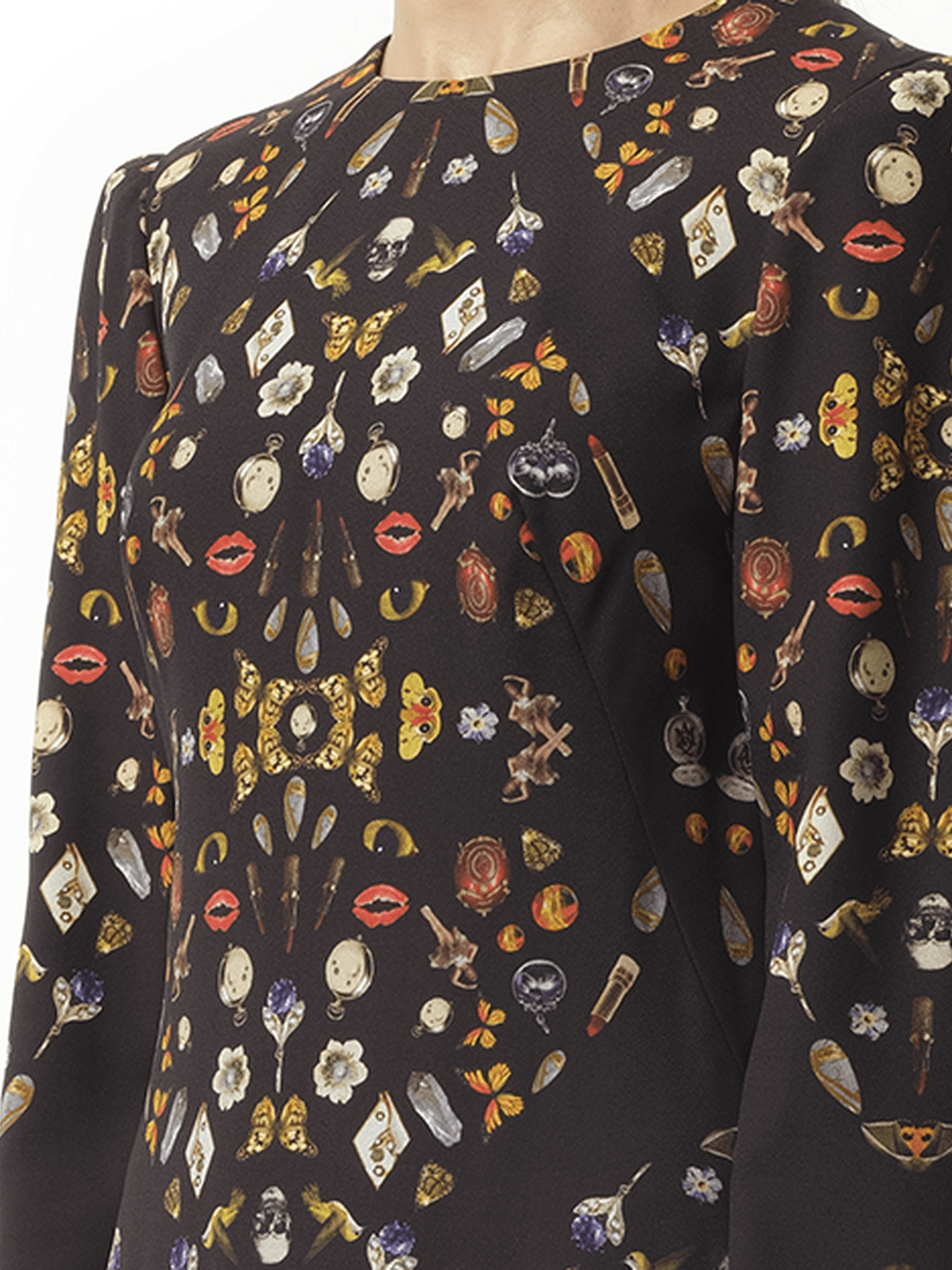 ALEXANDER MCQUEEN Obsession Print Dress (Black)