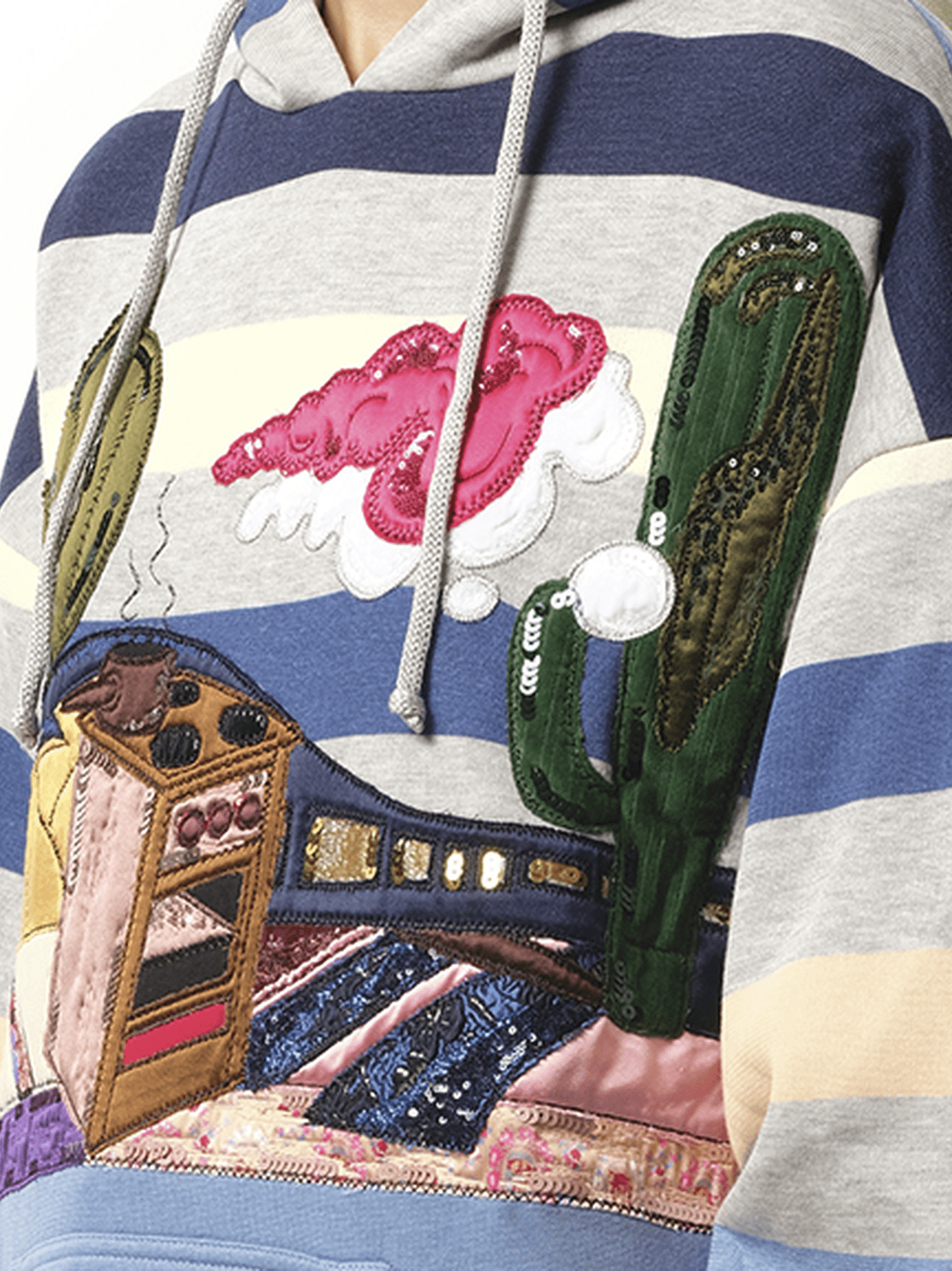 MARC JACOBS Long Sleeve Hooded Sweatshirt (Navy)