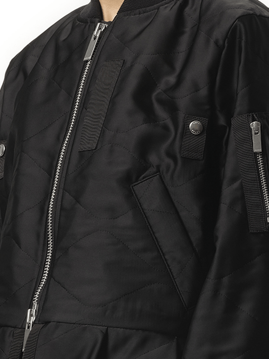 SACAI Quilted Satin Blouson (Black)