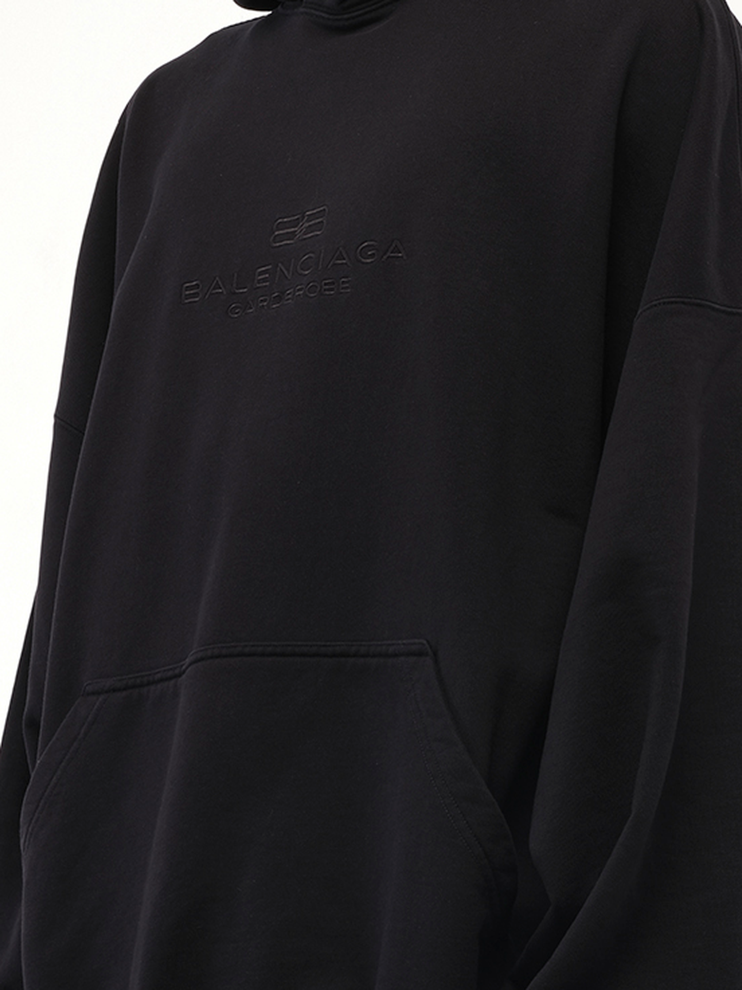 BALENCIAGA BB Embroidery Large Fit Hoodie (Black)
