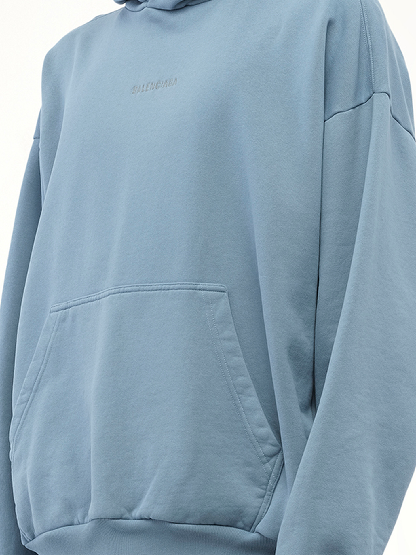 BALENCIAGA Reflective Logo Medium Fit Hoodie (Grey)