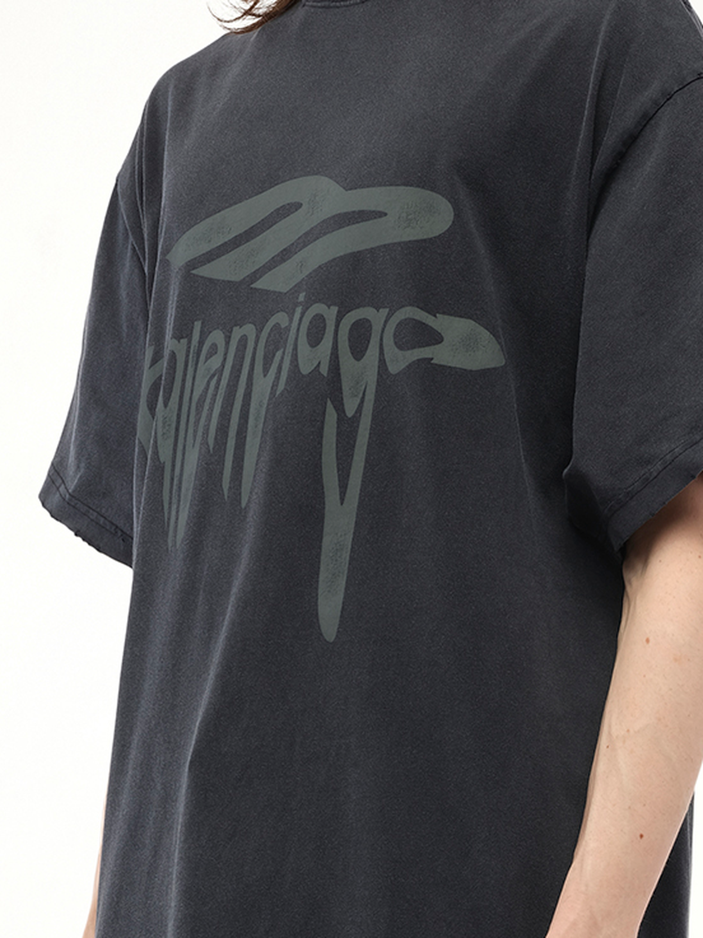 BALENCIAGA Liquified 3B Oversized T-Shirt (Black)
