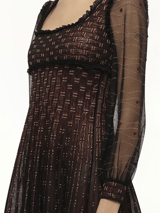 ALEXANDER MCQUEEN Amq - Metal Tulle Dress (Black)