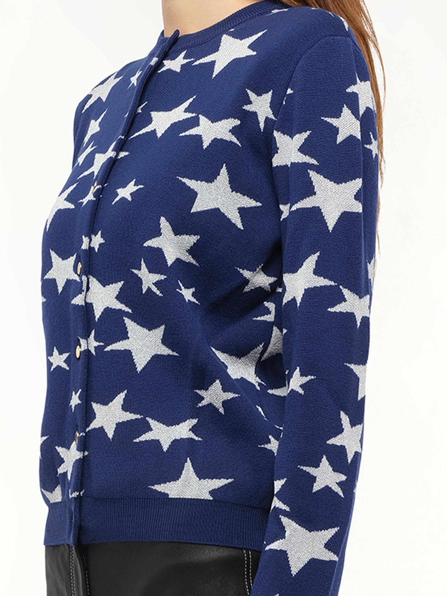 LOEWE Lurex Stars Cardigan (Navy)