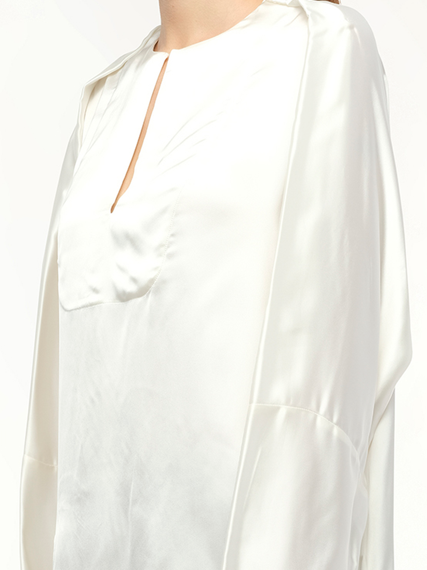 LOEWE Satin Long Back Top (White)
