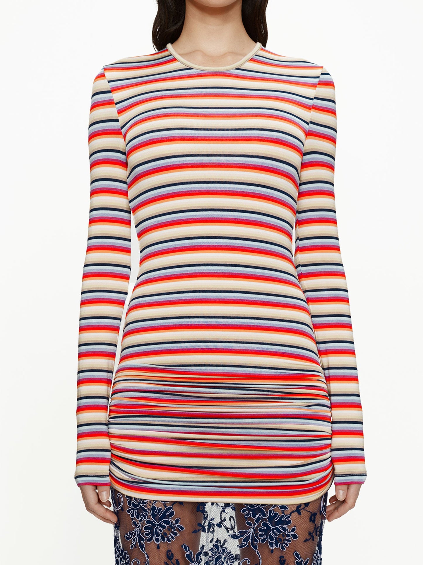 CHRISTOPHER ESBER Calypso Iris Lace Long Sleeve Dress (Stripe)