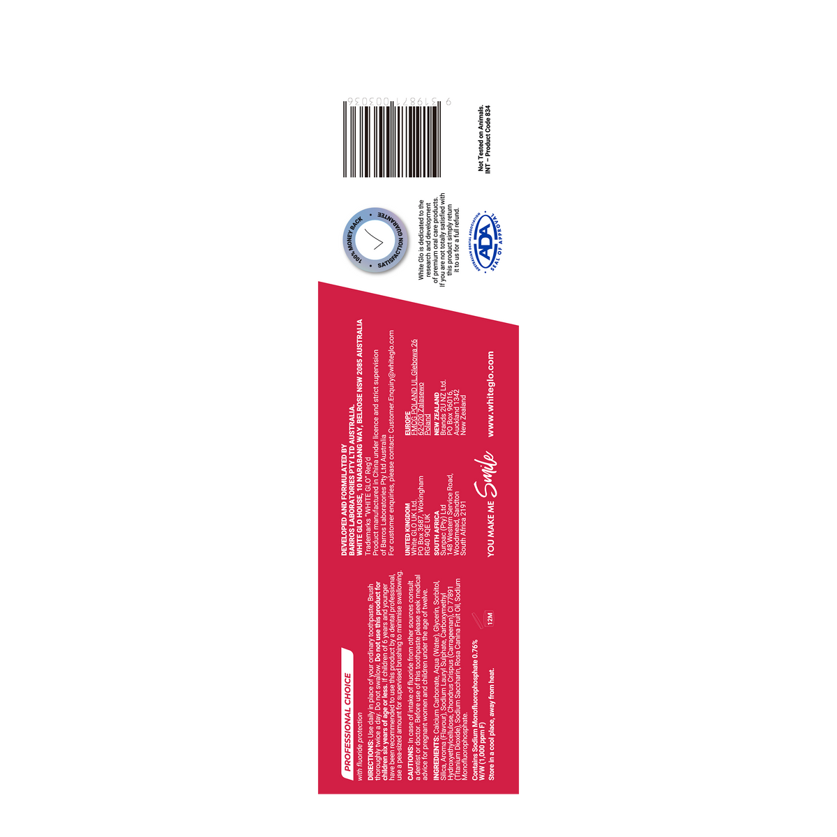 White Glo Extra Strength Professional Choice Toothpaste 160g