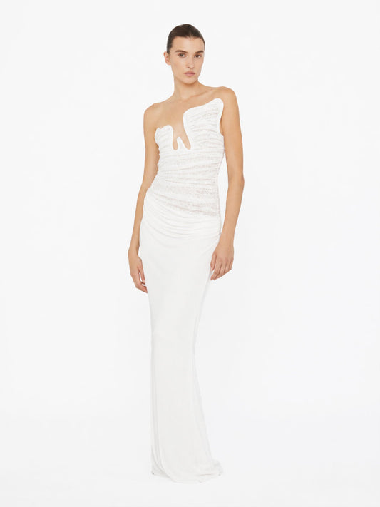 Image of Dresses. Product name - Salacia Lace Gown in White colour by brand - CHRISTOPHER ESBER