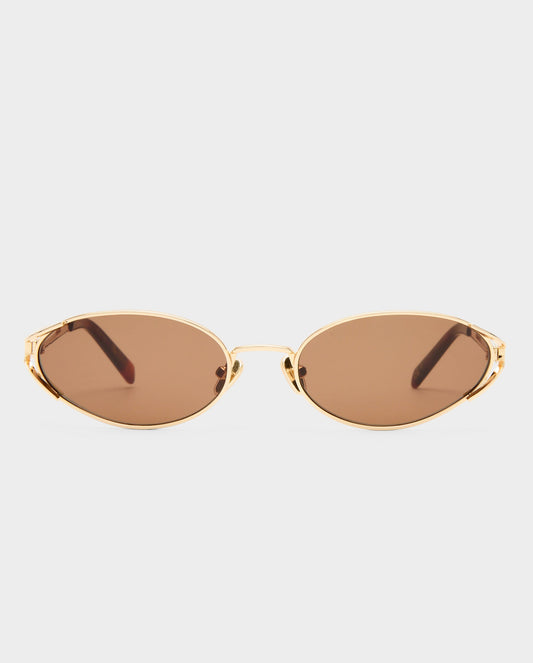 Image of Sunglasses. Product name - The Paloma in Gold colour by brand - MANNING CARTELL