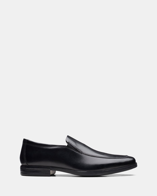 Image of Slippers. Productname: Howard Edge Black Leather in Black Leather colour by brand - Clarks