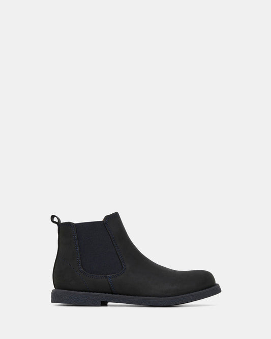 Image of Boots. Productname: Chelsea II Junior Navy Waxy Nubuck in Navy Waxy Nubuck colour by brand - Clarks