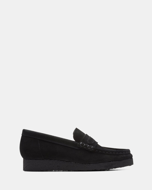 Image of Flats. Productname: WALLABEE LOAFER (W) Black Suede in Black Suede colour by brand - Clarks Originals