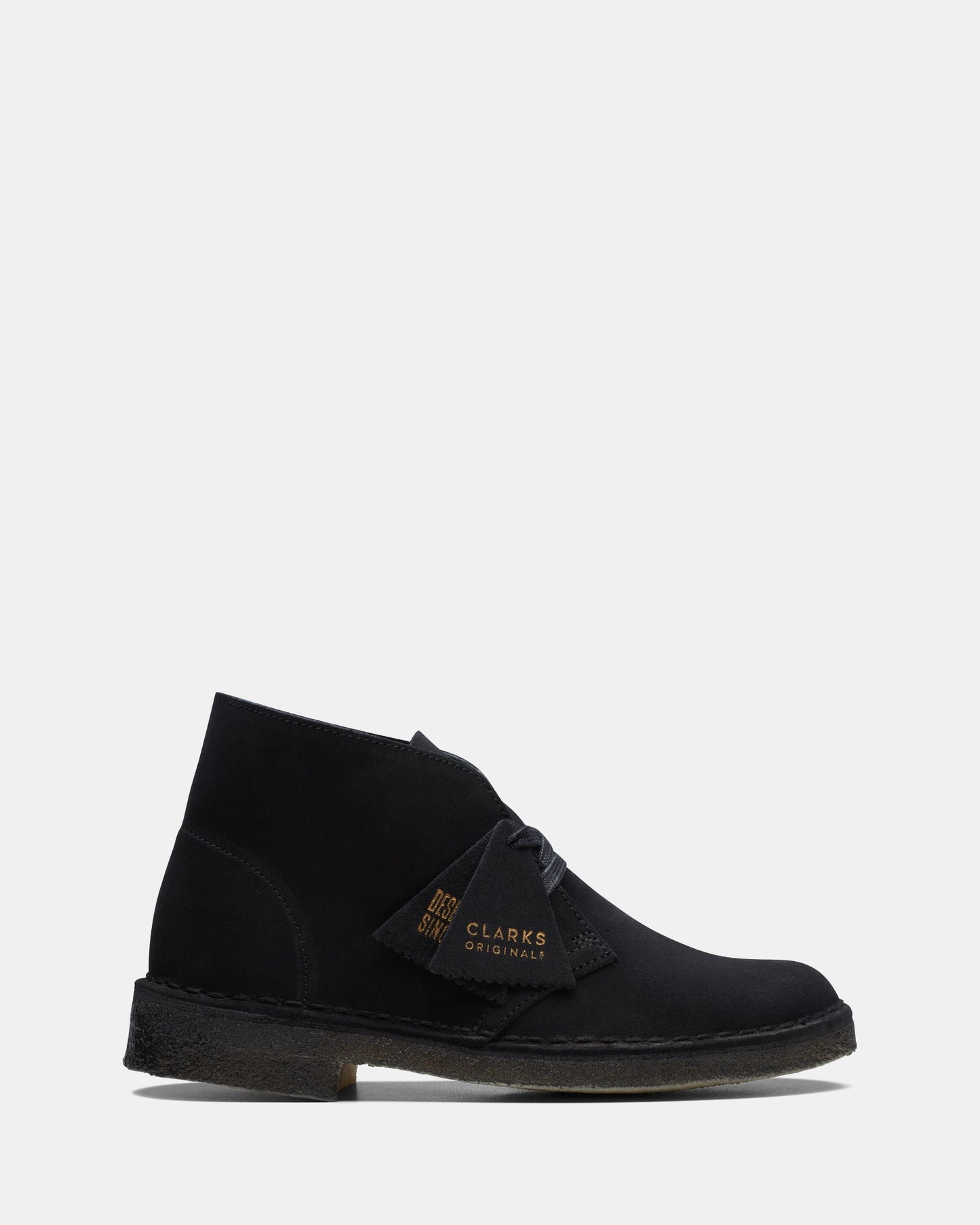 Image of Boots. Productname: Desert Boot. (W) Black Suede in Black Suede colour by brand - Clarks Originals