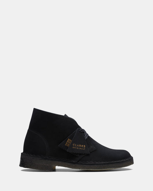 Image of Boots. Productname: Desert Boot. (W) Black Suede in Black Suede colour by brand - Clarks Originals
