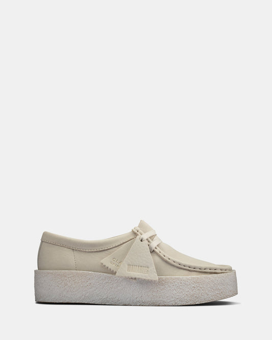 Image of Footwear. Productname: Wallabee Cup. (W) White Nubuck in White Nubuck colour by brand - Clarks Originals