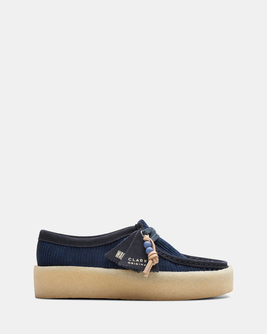 Image of Footwear. Productname: Wallabee Cup. (W) Navy Cord in Navy Cord colour by brand - Clarks Originals