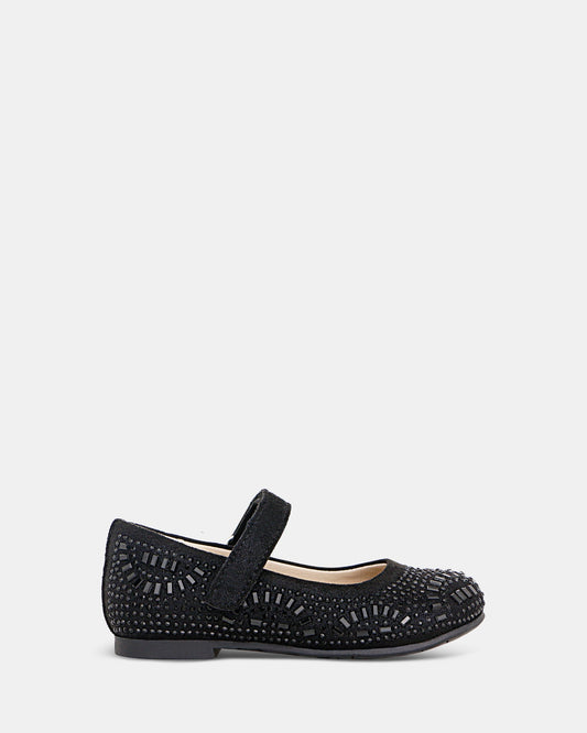 Image of Footwear. Productname: Aurora II Junior Black Shimmer in Black Shimmer colour by brand - Clarks
