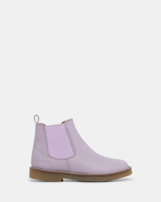 Image of Boots. Productname: Chelsea II Junior Lilac in Lilac colour by brand - Clarks