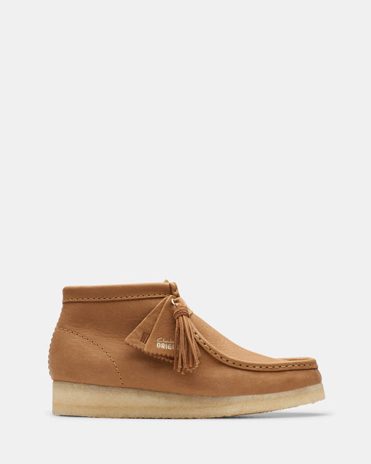 Image of Boots. Productname: Wallabee Boot. (W) Mid Tan Lea in Mid Tan Lea colour by brand - Clarks Originals