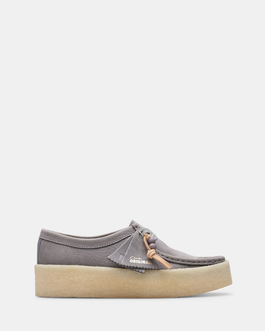 Image of Footwear. Productname: Wallabee Cup. (W) Steel Grey Nubuck in Steel Grey Nubuck colour by brand - Clarks Originals