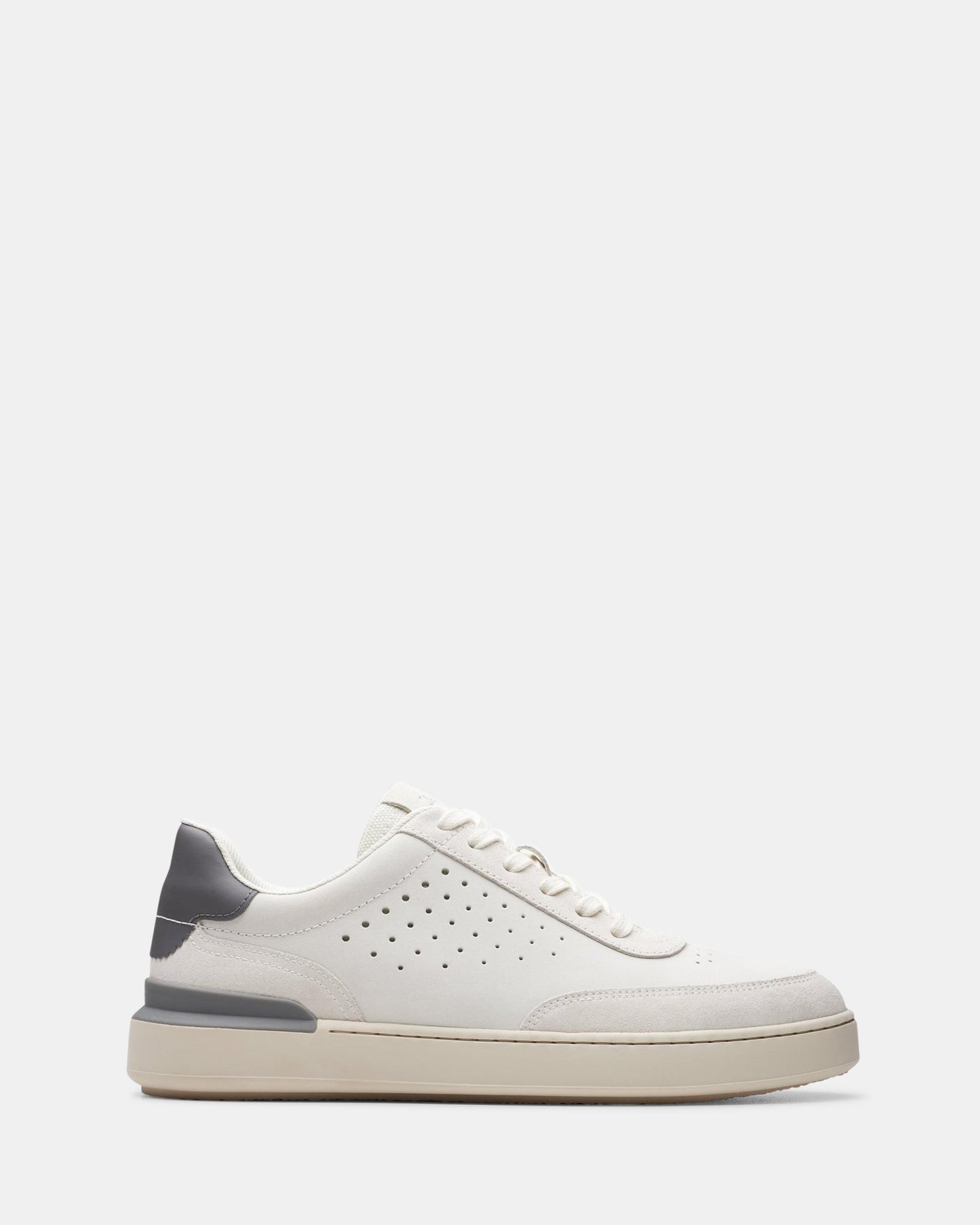Image of Sneakers. Productname: Courtlite Run White Nubuck in White Nubuck colour by brand - Clarks