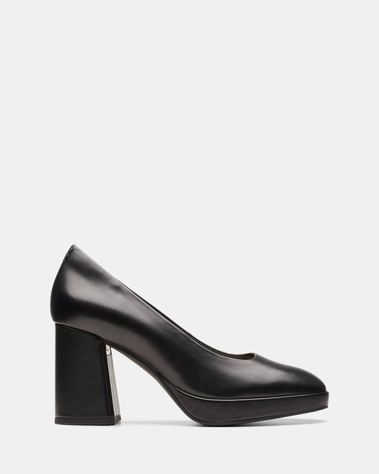 Image of Footwear. Productname: Zoya85 Court Black Leather in Black Leather colour by brand - Clarks
