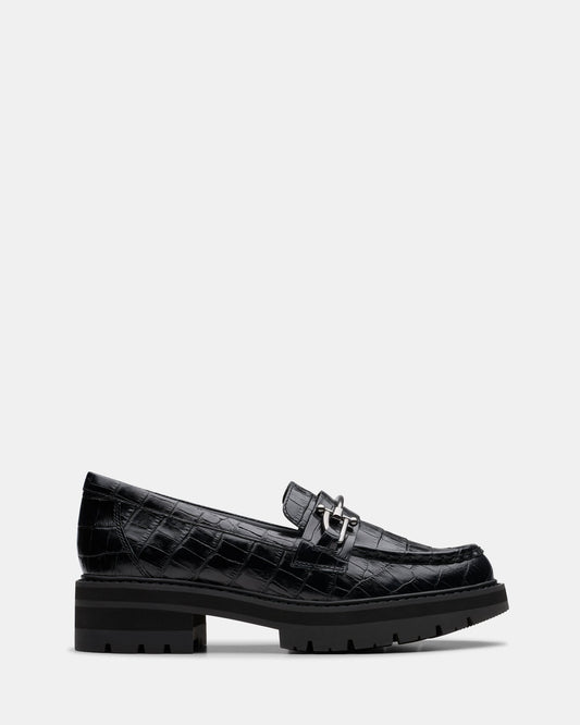 Image of Flats. Productname: Orianna Bit Black Croc in Black Croc colour by brand - Clarks