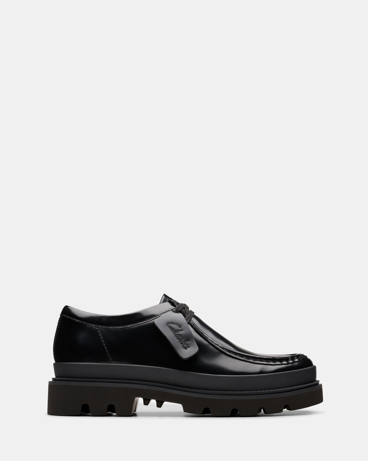 Image of Footwear. Productname: Badell Seam Blk Hishine Lea in Blk Hishine Lea colour by brand - Clarks