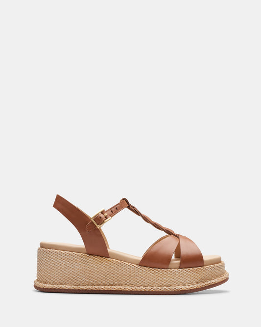 Image of Sandals. Productname: Kimmei Twist Tan Leather in Tan Leather colour by brand - Clarks