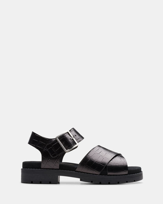 Image of Sandals. Productname: Orinoco Cross Black Interest in Black Interest colour by brand - Clarks