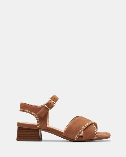 Image of Sandals. Productname: Serina35 Cross Tan Suede in Tan Suede colour by brand - Clarks