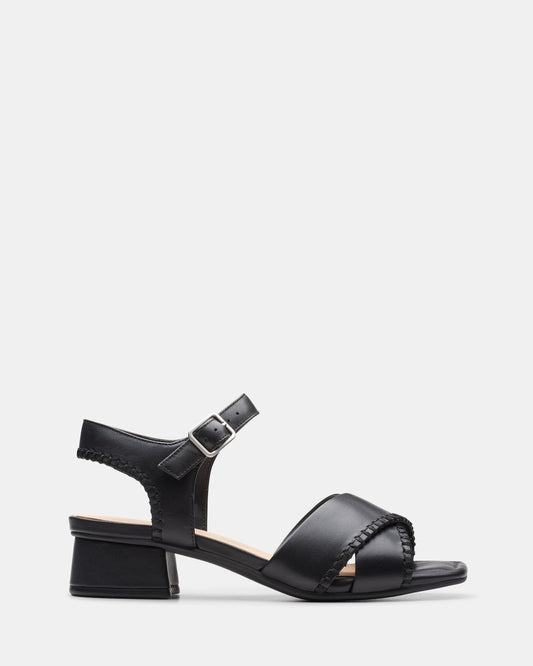 Image of Sandals. Productname: Serina35 Cross Black Leather in Black Leather colour by brand - Clarks