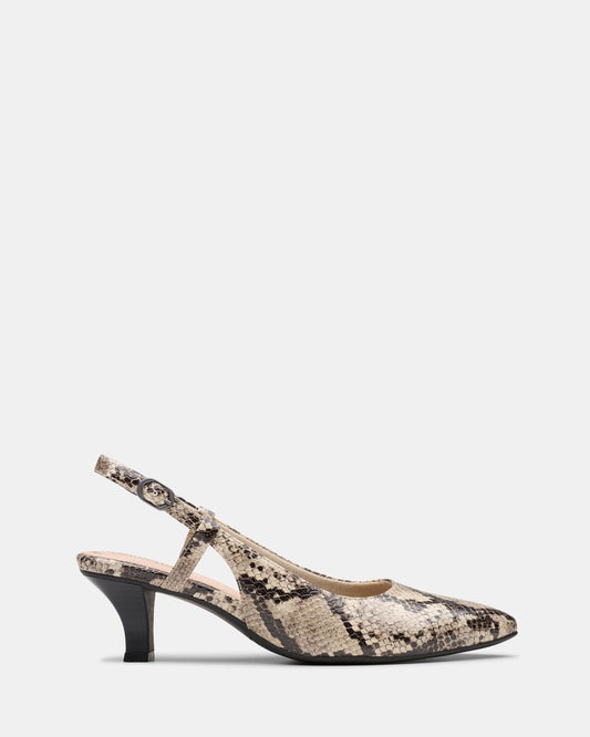 Image of Heels. Productname: Kepley Lane Grey Snake Lea in Grey Snake Lea colour by brand - Clarks