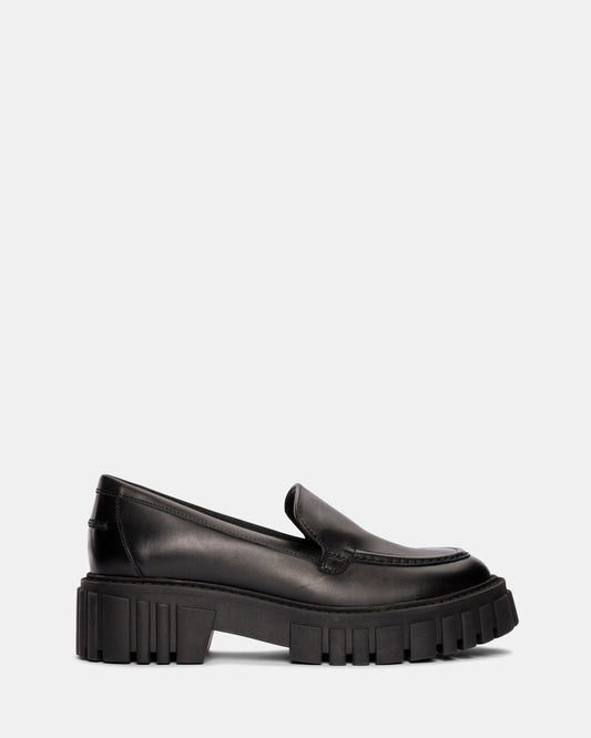 Image of Flats. Productname: Page Loafer Black Leather in Black Leather colour by brand - Clarks