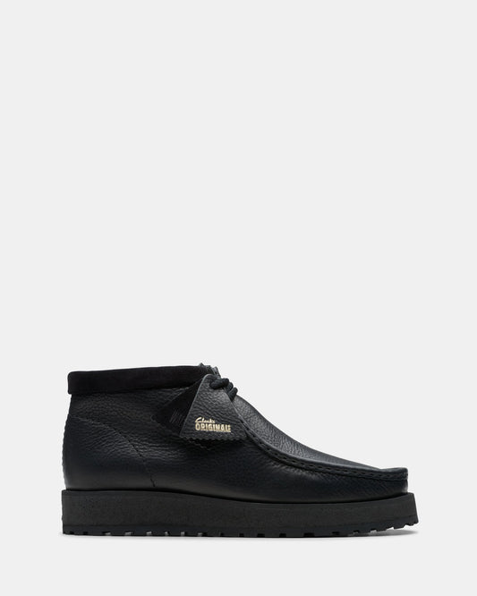 Image of Boots. Productname: Wallabee Scout (M) Black Leather in Black Leather colour by brand - Clarks Originals