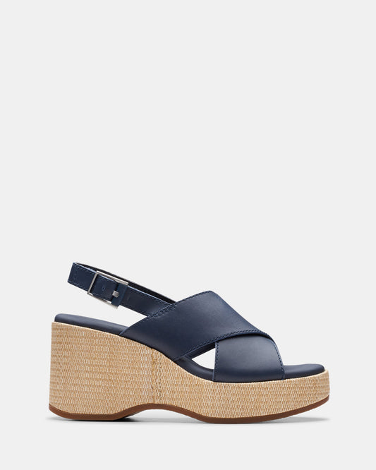 Image of Sandals. Productname: Manon Wish Navy Nubuck in Navy Nubuck colour by brand - Clarks
