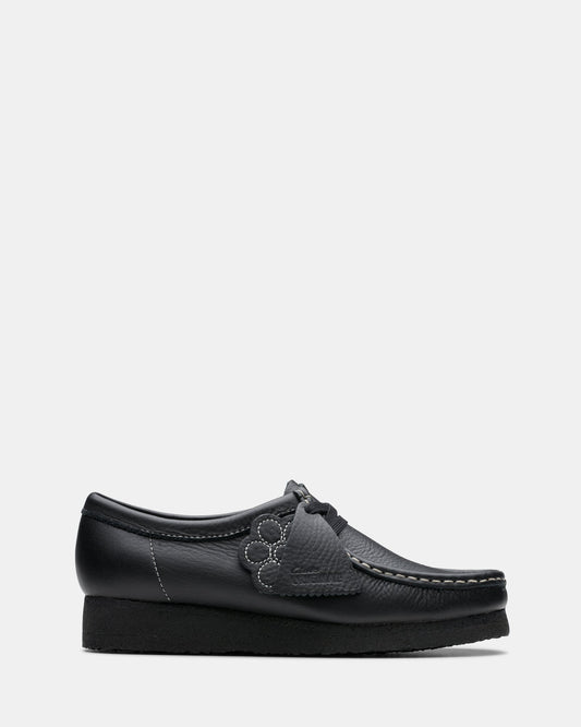 Image of Footwear. Productname: Wallabee. (w) Black Tumbled Leather in Black Tumbled Leather colour by brand - Clarks Originals