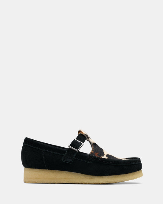 Image of Footwear. Productname: Wallabee Tbar Black Interest in Black Interest colour by brand - Clarks Originals