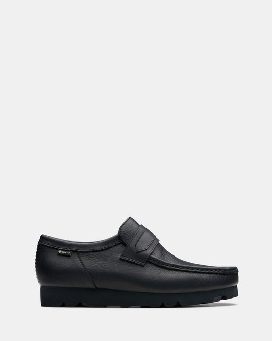 Image of Flats. Productname: Wallaloafergtx Black Leather in Black Leather colour by brand - Clarks Originals