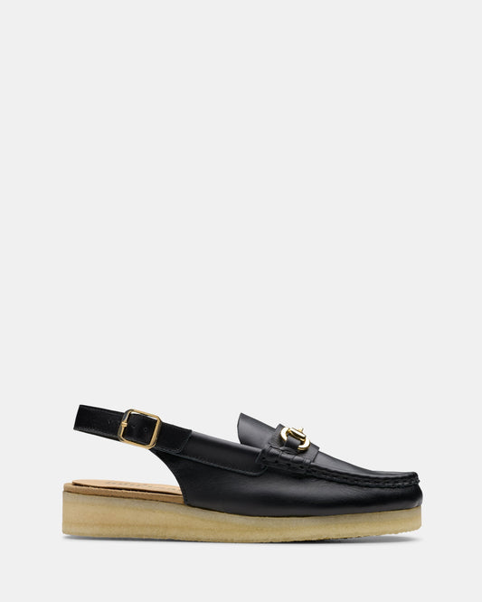 Image of Flats. Productname: Wallabee Sling Black Leather in Black Leather colour by brand - Clarks Originals